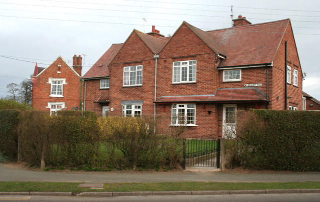 UK red-brick semi-detached houses